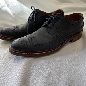 Cole Haan Great Jones Wing Tip Brogue Shoes 8.5M Blue Leather C20309